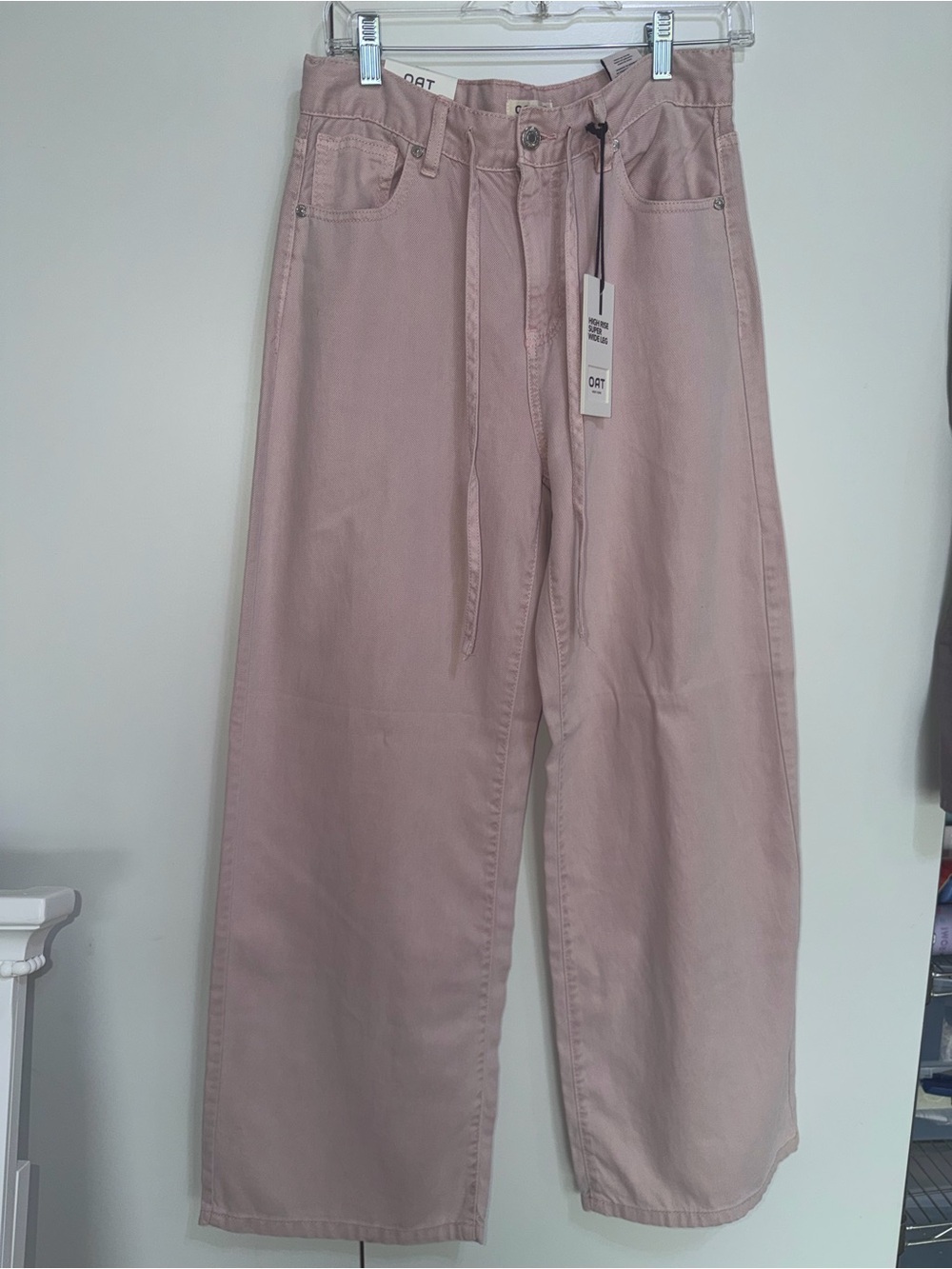 Oat New York Wide-Leg Chinos in Dusty Rose
